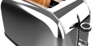 Tostador cecotec dos ranuras pequeñas, color acero inox