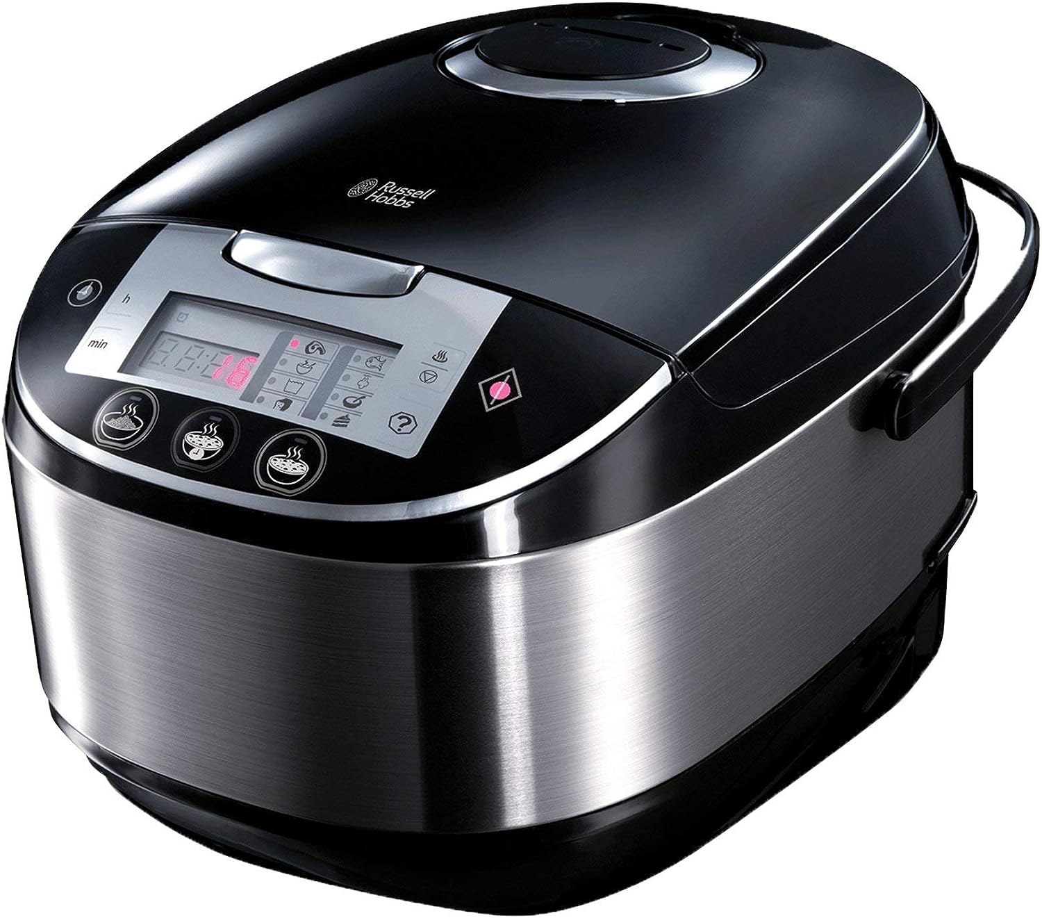 Robot de cocina Russell Hobbs color negro con asa, control táctil, tapa anticondensación.
