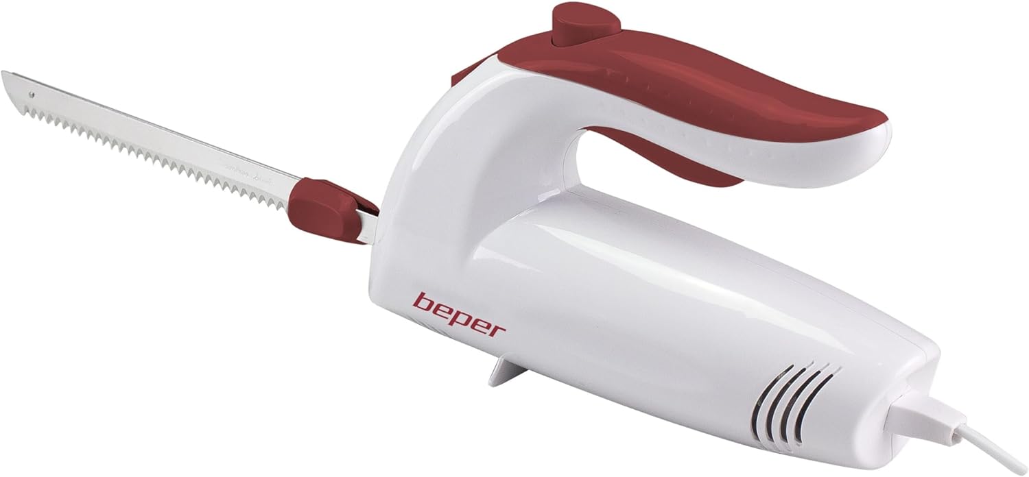 Cuchillo eléctrico Beper color blanco y rojo