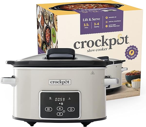 Crockpot olla de cocción lenta con tapa abatible