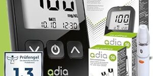 Juego de glucómetro adia (mg/dl) que incluye 110 tiras reactivas