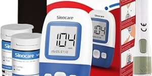 Sinocare Medidor Glucosa en Sangre. Glucómetro. 50 Tiras Reactivas de Glucosa - mg/dL（Solo Safe AQ Angel）