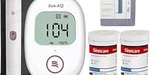 Glucometro. Medidor de Glucosa en Sangre. HARPIMER Monitores de Glucosa. Control de azúcar con 50 Tiras reactivas + 50 Lanzador de Lancetas sin Dolor para Diabéticos-mg/dL