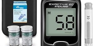 Medidor de glucosa en sangre. kit de prueba