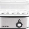 MESKO MS-4485 Cuece Huevos Eléctrico para 3 Huevos, Acero Inoxidable, Protección por Sobre Calentamiento, 350W, Libre de BPA