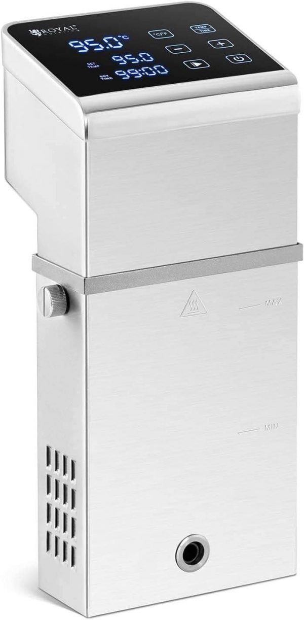 Royal Catering Circulador De Inmersión Sous Vide Al Vacío Cocedor Portátil RCVG-43 (Potencia: 2.300 W, Temperatura: 5-99 °C, Hasta 80 L)