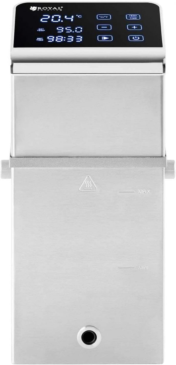Royal Catering Circulador De Inmersión Sous Vide Al Vacío Cocedor Portátil RCVG-43 (Potencia: 2.300 W, Temperatura: 5-99 °C, Hasta 80 L)