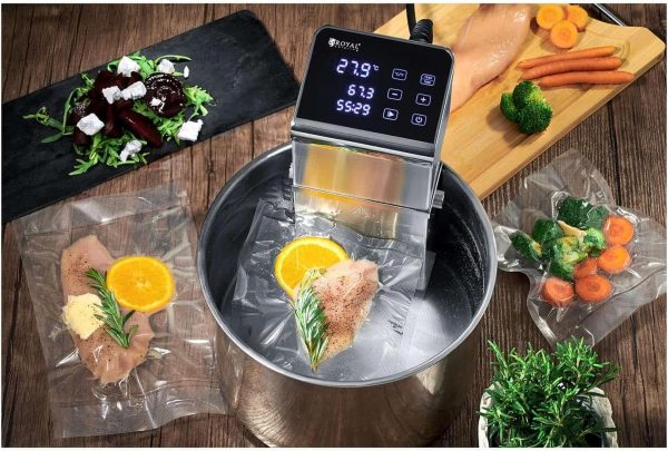 Royal Catering Circulador De Inmersión Sous Vide Al Vacío Cocedor Portátil RCVG-43 (Potencia: 2.300 W, Temperatura: 5-99 °C, Hasta 80 L)