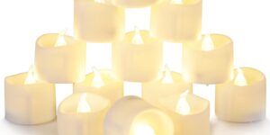 Da by Velas led，Velas de té LED 24Pack Plástico Blanco Cálido