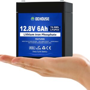 DCHOUSE Batería LiFePO4 pequeña de 12V