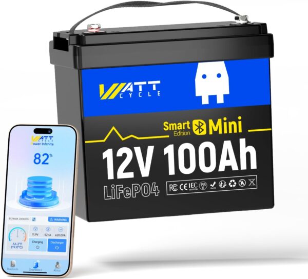 WattCycle 12V 100Ah Batería de Litio