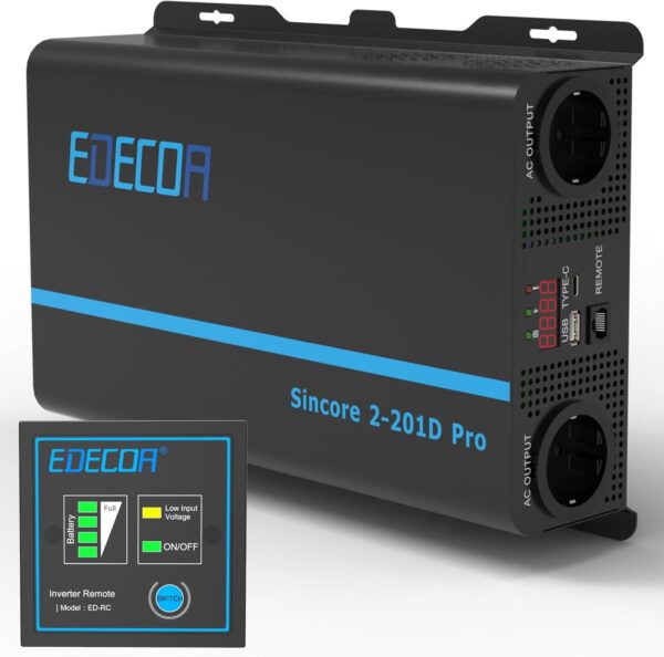 EDECOA inversor Onda Pura 12v 220v...