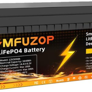 MFUZOP Batería Litio 12V 300Ah, BMS... MFUZOP Batería Litio 12V 300Ah. BMS
