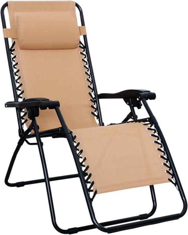 Tumbonas Plegables,Tumbonas Jardin Exterior Silla de Playa con Portavasos y Reposacabezas,Silla de Playa Ajustable para Jardín,Playa,Piscina,Terraza,Carga de 150 KG