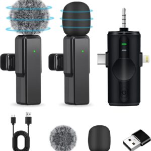 61RRq9Kth3L._AC_SL1500_.jpg Micrófono-Lavalier-Inalámbrico. Microfono de Solapa 4 en 1 M