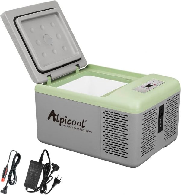 Alpicool C9PT 9L Mini Nevera de Coche portátil Eléctrica 12/24V CC Refrigerador de Coche para Hogar Aire Libre Camping, Viajes, Automóvil Enfriamiento de -20ºC a +20ºC
