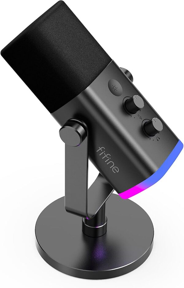 FIFINE USB XLR Gaming Microfono per PC PS4 PS5, Dinámico Mic...