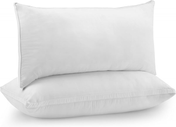 Utopia Bedding Almohadas (2 Unidades), 40 x 80 cm Tela de Microfibra con Relleno de poliéster 3D, Transpirable y Suave (Blanco)