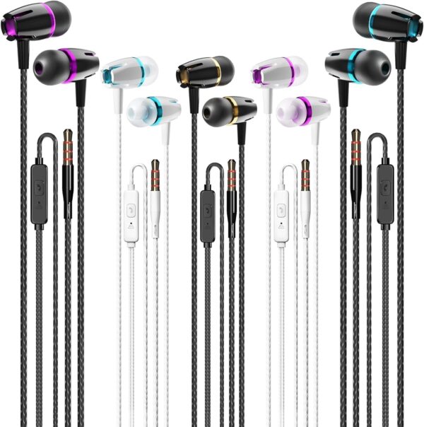 Glracd Auriculares con Cable y micrófono, Paquete de 5 Auric...