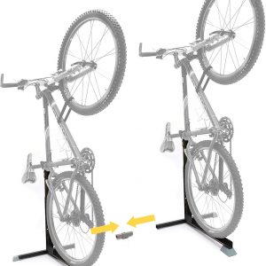 Bike Nook 2 Soportes verticales y de estante de almacenamiento para bicicletas, original, para garaje, interiores y exteriores, rincones, no requiere taladro