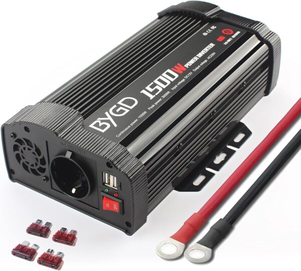 BYGD Inversor de Coche 1500W(Pico...
