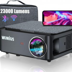 Proyector WiFi Bluetooth 4K Soporte, 26000 Lúmenes WiMiUS Proyector WiFi Bluetooth Full HD 1080P Nativo Ajuste Digital 4P/4D, Zoom 50% Proyector Portátil Cine en Casa 300” para PPT,PS5,TV Stick HDMI