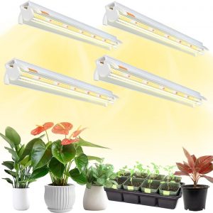 Niello Paquete de 4Pack T5 Lámpara de Planta, 42cm Lámpara de Crecimiento LED de Espectro Completo, Luz para plantas de interior, Adecuado para invernadero de interior, jardín.
