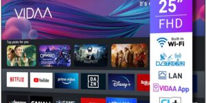 TuTu Smart TV 25 Pulgadas WiFi FHD Televisor con LED Pantall