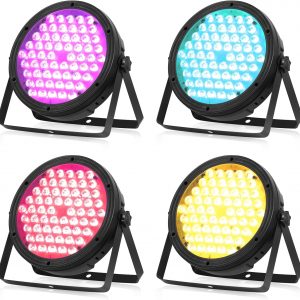 BETOPPER Luz de Escenario RGBW 4-in-1 luces dj 120W DMX LED Par Light Disco Lights DJ Sonido activado Party Lights para Iglesias, Bodas, Bandas, Drama, Club, Luces de Fiesta de Navidad LPC120 (4Pieza)