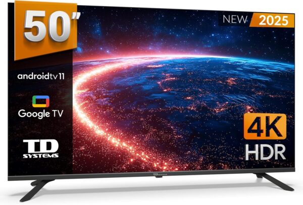 TD Systems - Smart TV 50 Pulgadas 4K HDR10 sin Marcos, Andro...