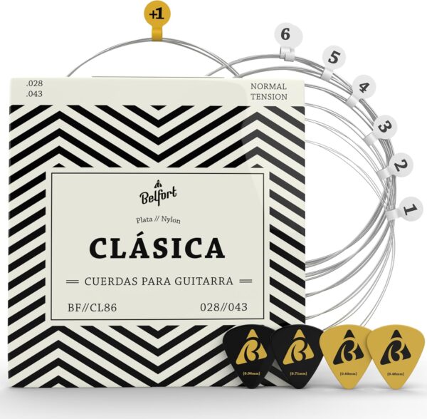 Belfort® Juego Cuerdas Guitarra Española, Clasica, Cuerdas G...
