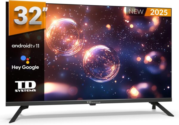 TD Systems - Smart TV 32 Pulgadas HDR sin Marcos, Android 11...
