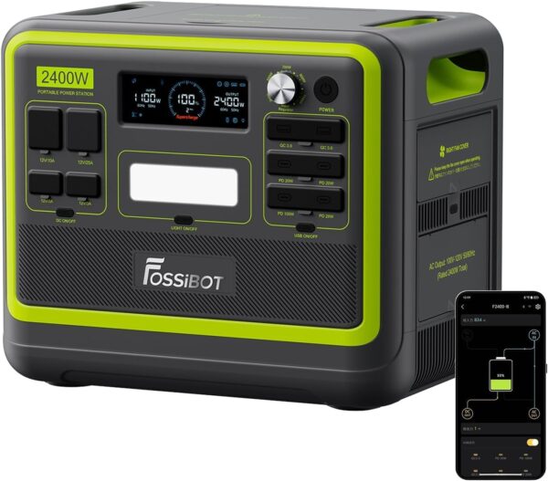 FOSSiBOT F2400 - Generador eléctrico solar portátil, 2400 W,...