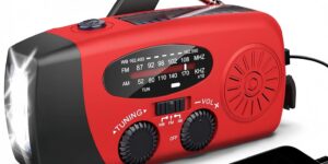 Radio solar portátil con tiempo AM/FM/NOAA. generador de man