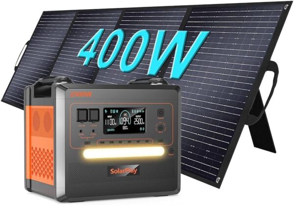 SOLARPLAY Generador Solar Portatil 2500W con 400W Placa Sola...