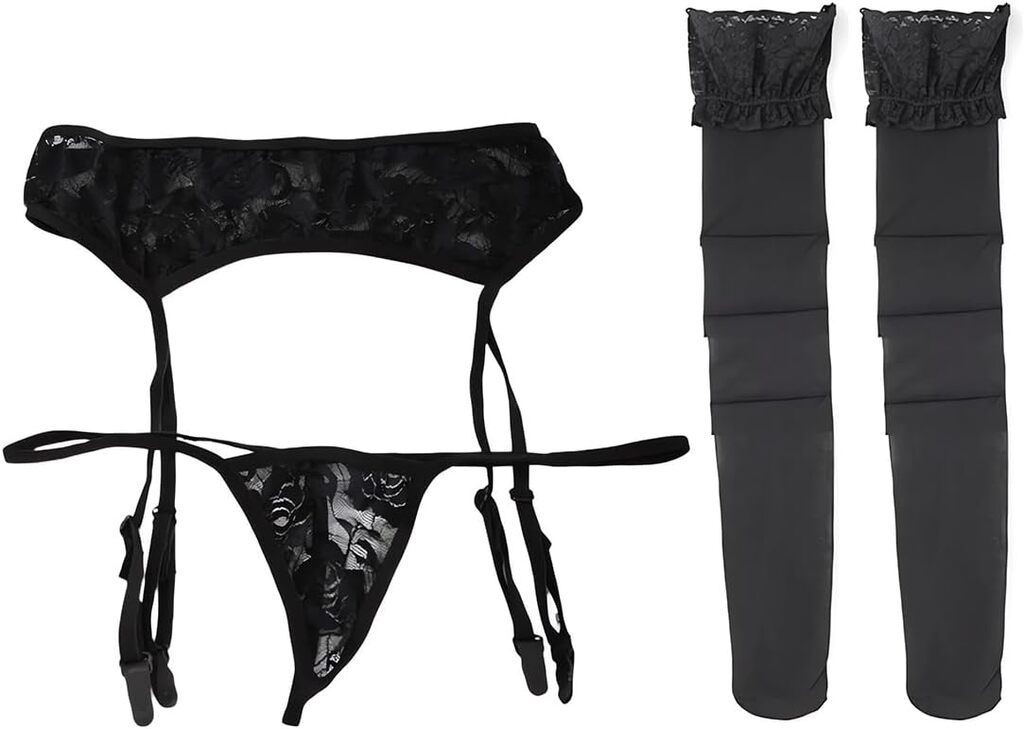 Liguero y tanga sexy para mujer, 1