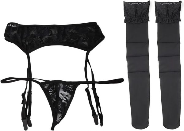 Liguero y tanga sexy para mujer, 1