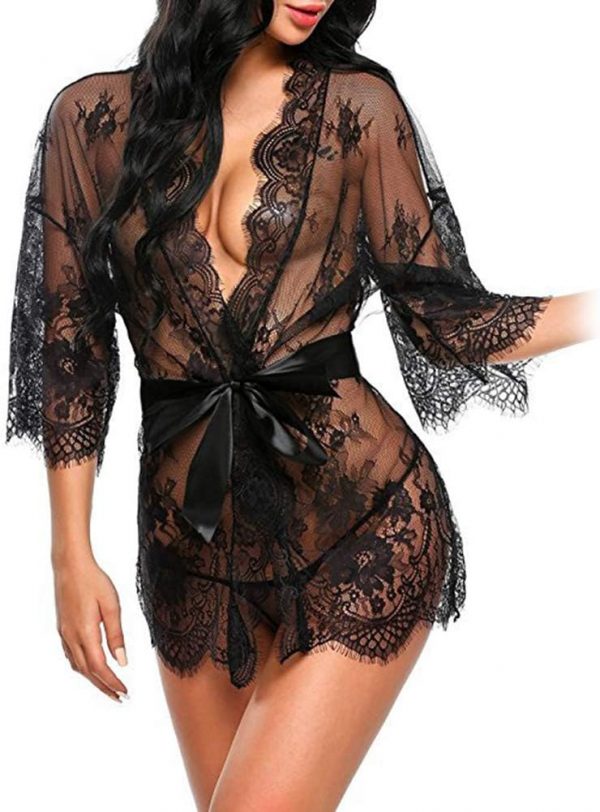 Lencería Erótica Kimono de Encaje