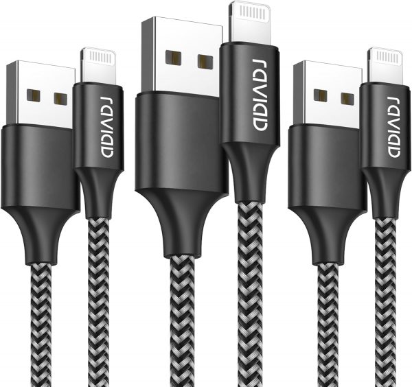 RAVIAD Cable Cargador iPhone [3Pack