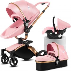 MoLi Cuero PU Carrito de Bebe 3 en