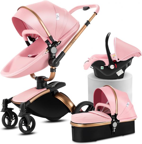 MoLi Cuero PU Carrito de Bebe 3 en
