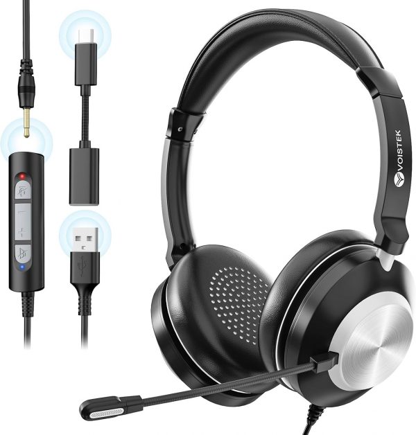 Voistek Auriculares Micrófono PC