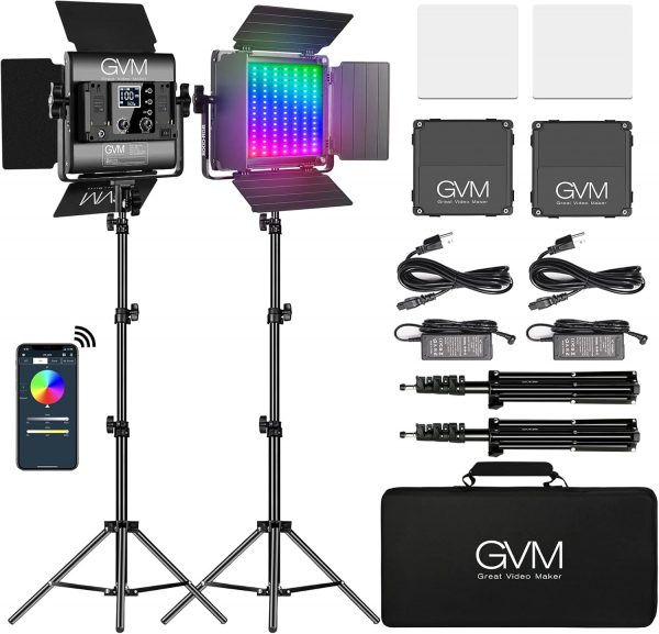Luz de Video GVM con Soporte,