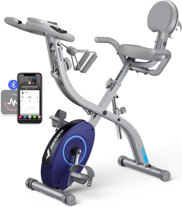 MERACH Bicicleta Estática Plegable