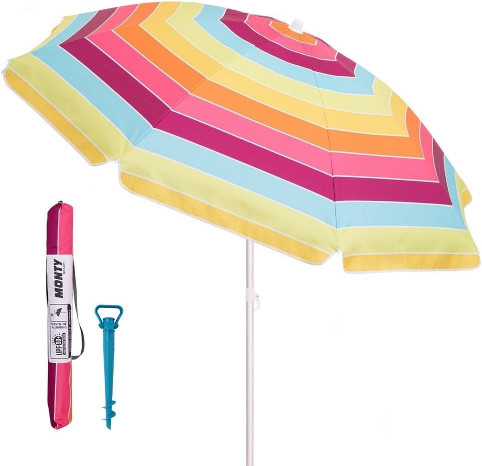 Pack de sombrilla playa Arco Iris