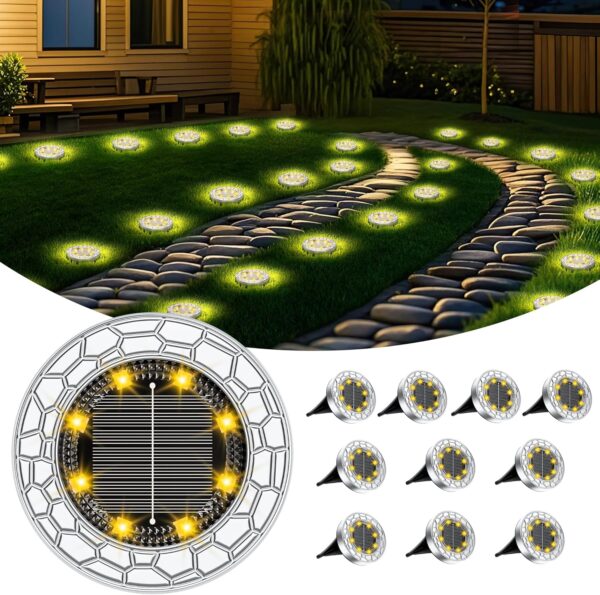 10 lámparas solares de suelo para