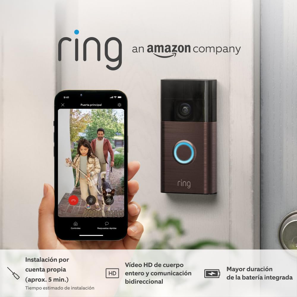 Ring videotimbre con batería
