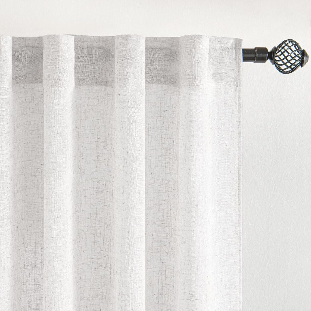 MIULEE Juego de Cortinas de Lino
