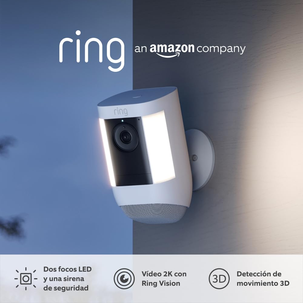 Ring cámara Pro con luces y batería