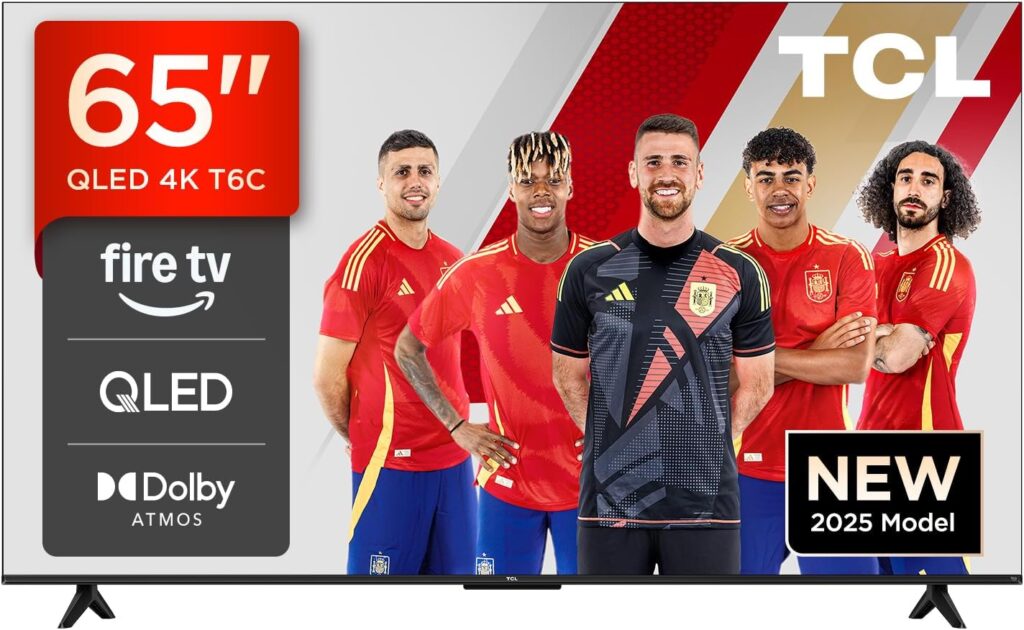 TCL 65T6C 65” QLED 4K HDR TV, Fire
